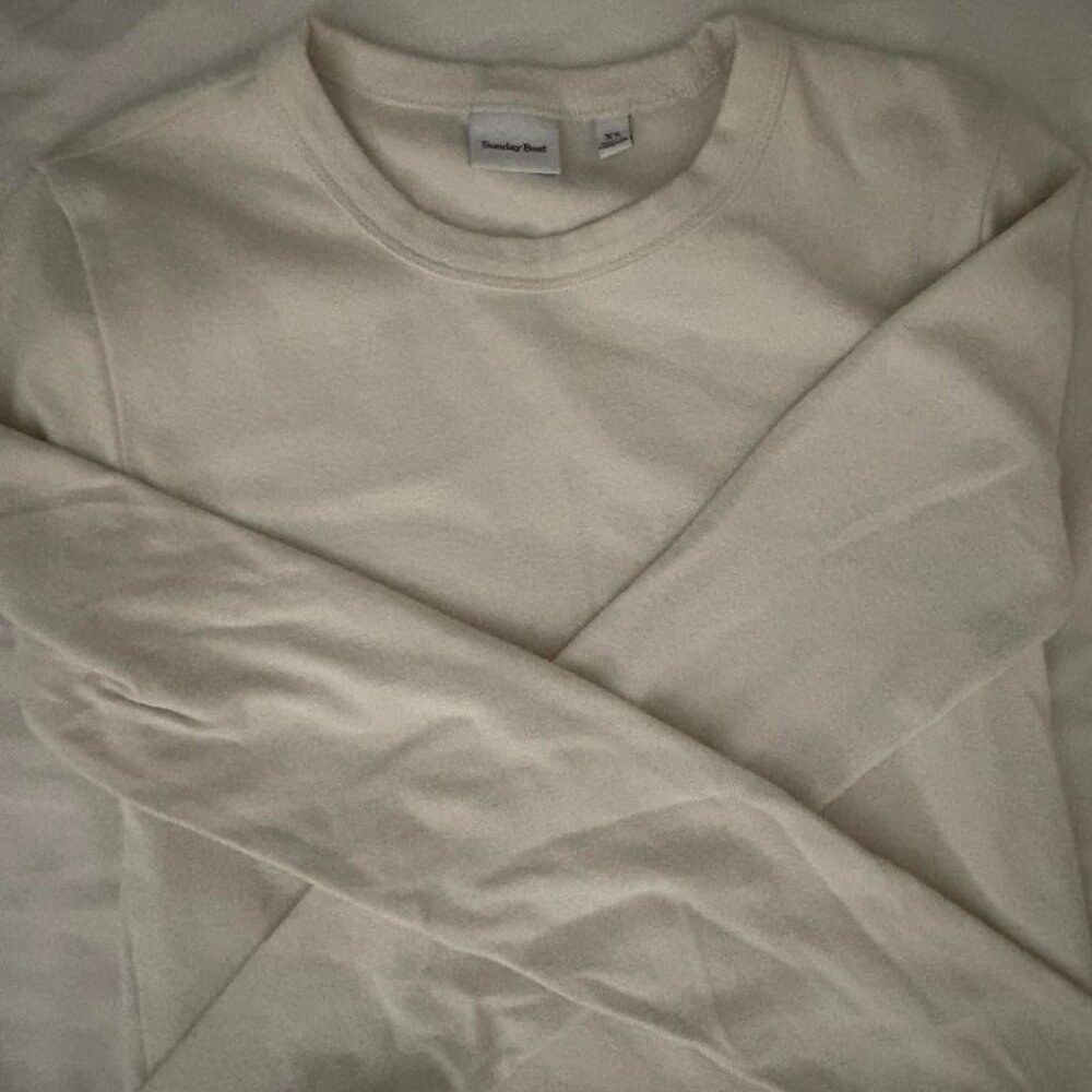 Aritzia Sunday Best LITTLE RIBBED LONGSLEEVE | Whisper White